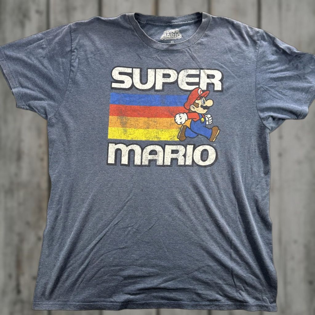 Nintendo VINTAGE Super Mario Shirt Mens XL Blue Nintendo Graphic Tee 2017 Retro Gaming Mario Bros Size US XL / EU 56 / 4 - 1 Thumbnail