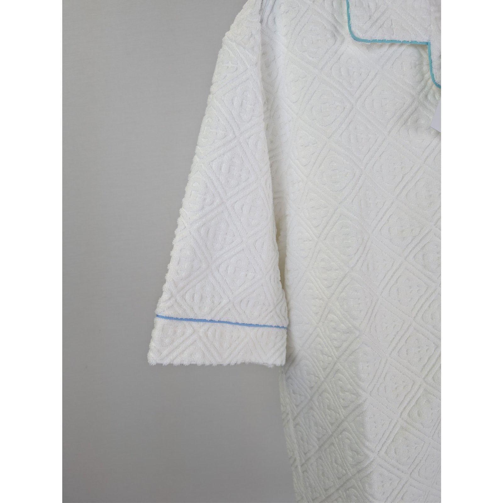 Casablanca o1rshd1 Mens Monogram Towelling Collar Shirt in White Size US XXL / EU 58 / 5 - 6 Thumbnail