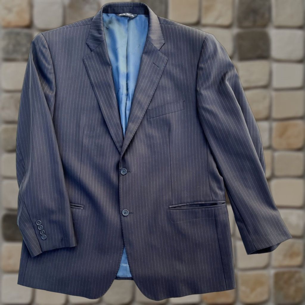 Ermenegildo Zegna Ermenegildo Zegna Sport Coat Jacket Wool Navy Striped Italy 44R Men’s Jacket Coat Professional Vintage Saks Fifth Avenue Size US S / EU 44-46 / 1 - 1 Thumbnail