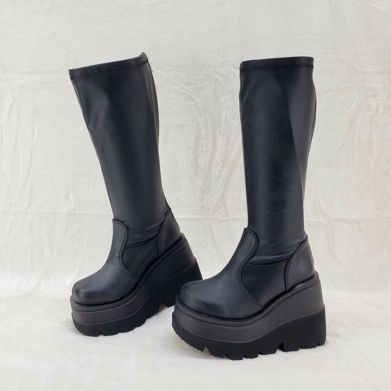 Other Shaker 65WC Wide Calf Stretch Matte Platform 4.5" Wedge Heel Size US 7 / IT 37 - 2 Thumbnail
