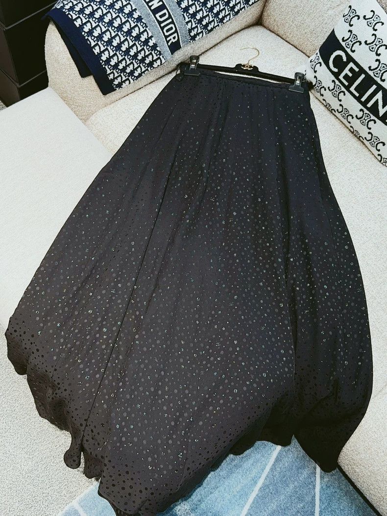 Chanel Chanel Black 36-size polka dot double C half-length skirt Size 24" / US 00 / IT 34 - 2 Thumbnail