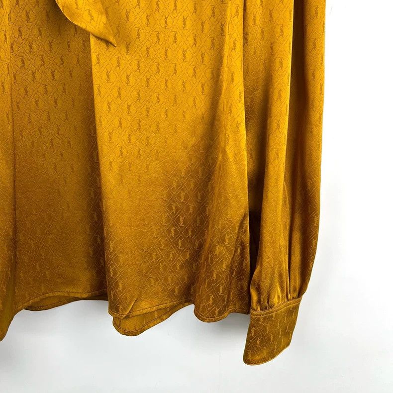 Saint Laurent Paris Saint Laurent Paris monogrammed ribbon design shirt 2504-N Size XXS / US 00 / IT 34 - 6 Thumbnail