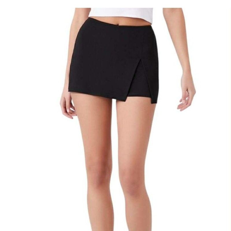 Forever 21 NEW Black Skort Skirt w/ Built in Shorts Mini Slit Small Size 25" / US 0 / IT 36 - 1 Thumbnail