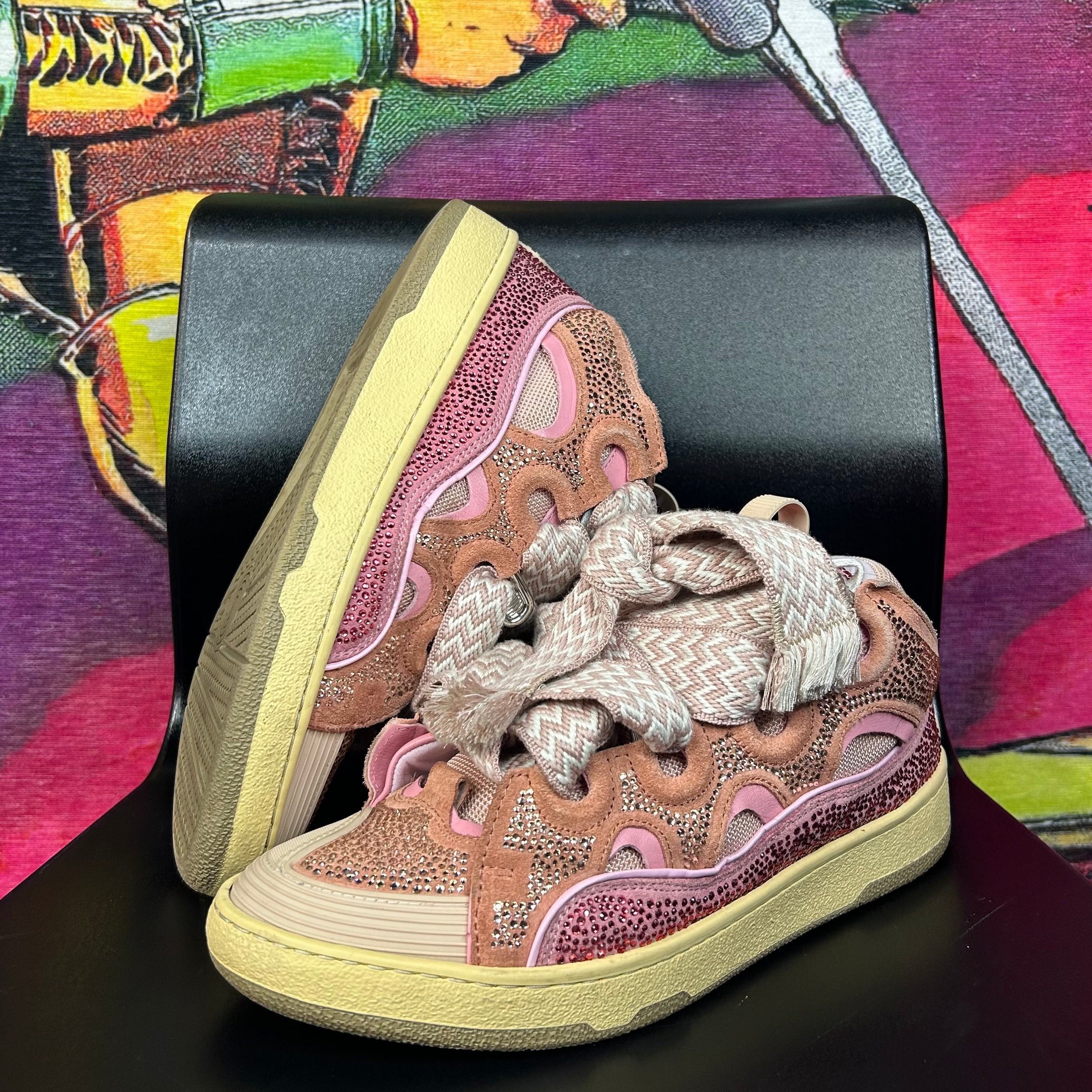 Lanvin Lanvin Curb Sneakers Crystal Embellished Pink Size 41 / 8 Size US 8 / EU 41 - 1 Thumbnail