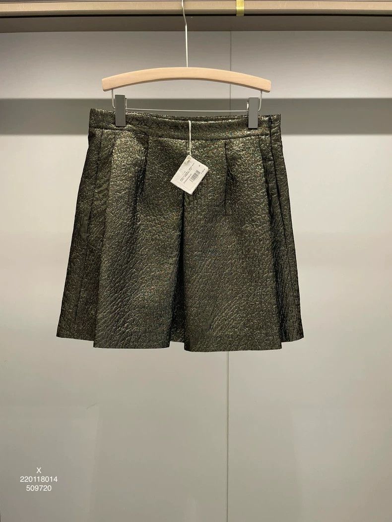 Brunello Cucinelli Brunello Cucinelli Green Silk Skirt F38 - dmc Size US 38 / EU 54 - 1 Thumbnail