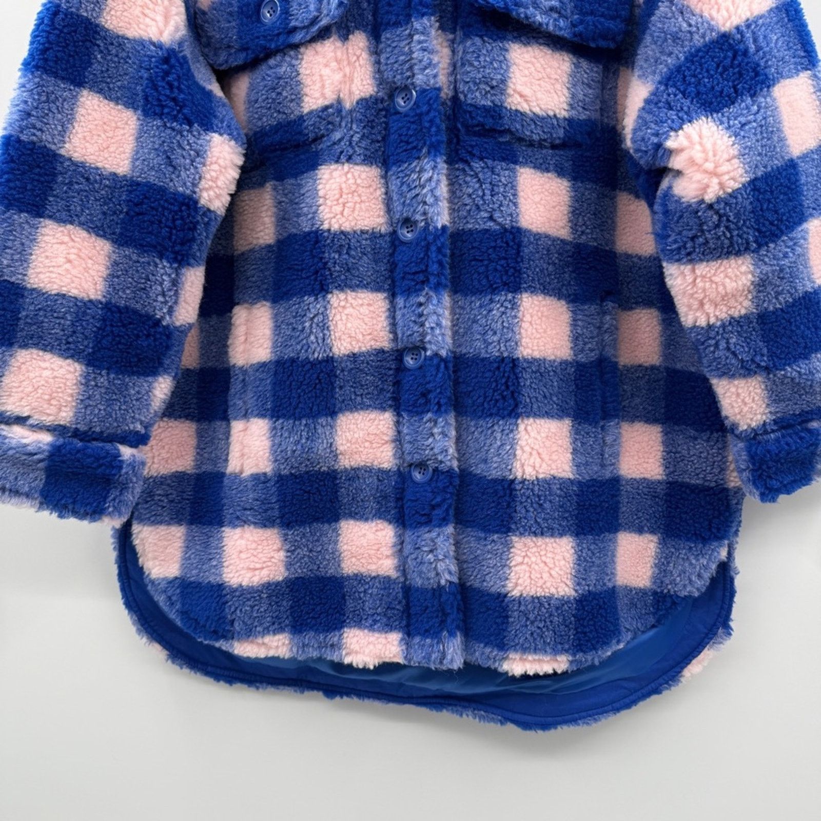 STAND STUDIO Stand Studio Sabi Oversized Blue & Pink Shacket Jacket Sz 32 Size XXS / US 00 / IT 34 - 5 Thumbnail