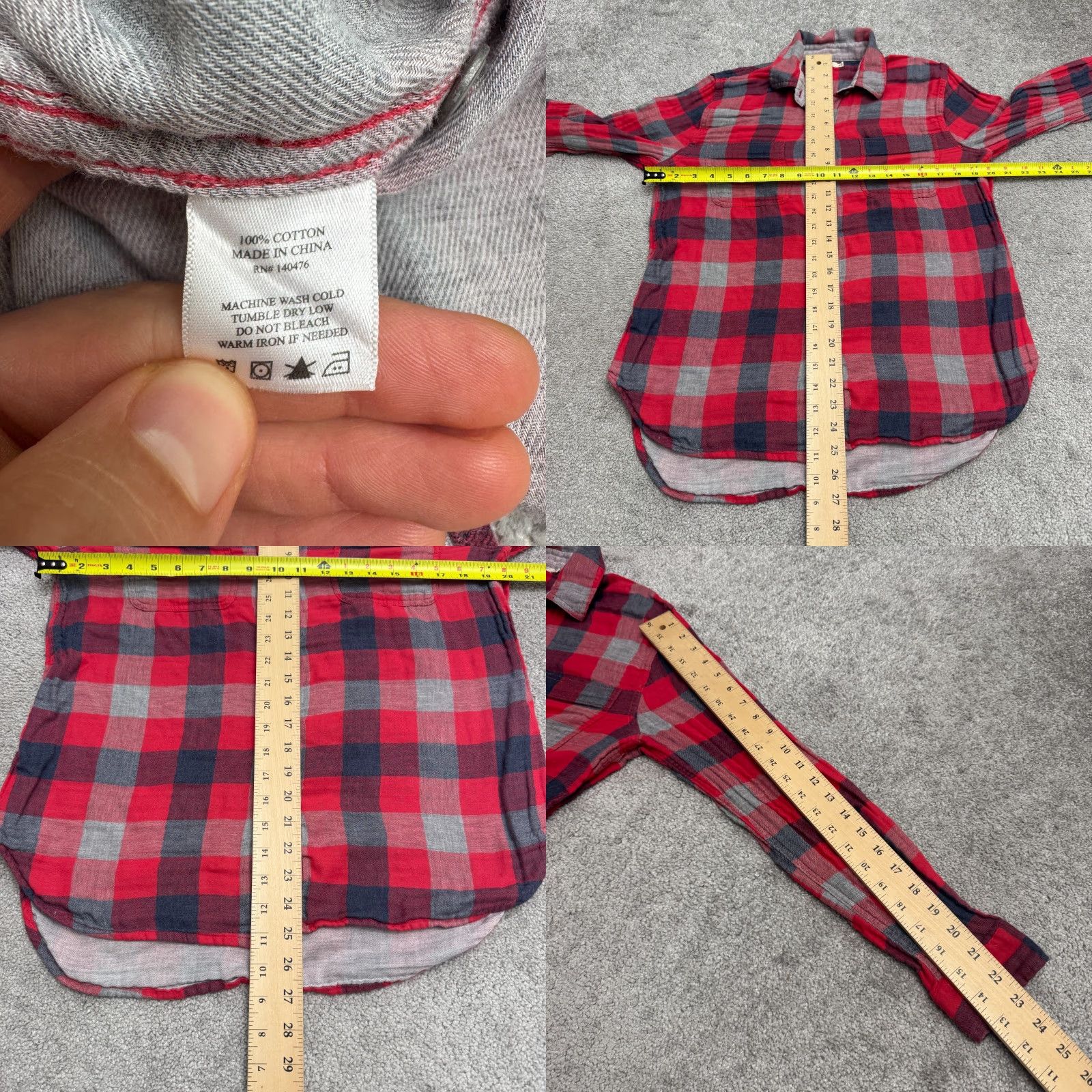 Faherty Faherty Flannel Shirt Womens Medium Red Plaid Cotton Long Sleeve Casual Top Size M / US 6-8 / IT 42-44 - 8 Thumbnail