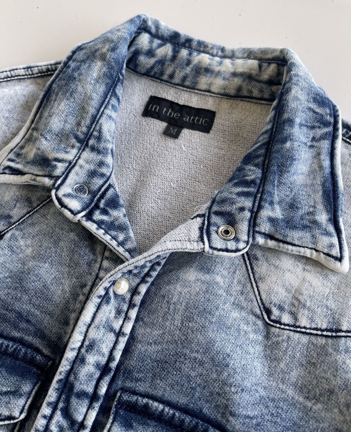 In The Attic Acid Washed Denim Western Shirt Size US S / EU 44-46 / 1 - 7 Thumbnail
