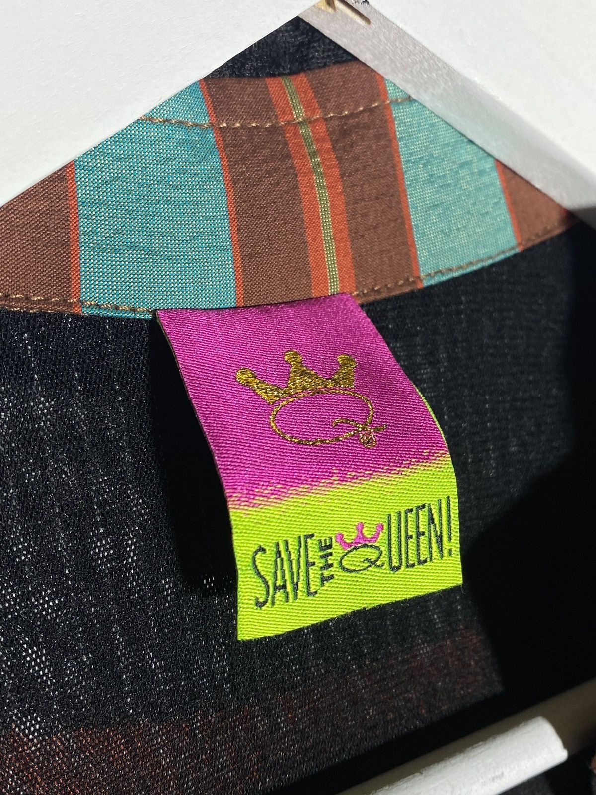 Designer × Vintage Save The Queen Women Art To Wear Top Blouse Button Up Size S / US 4 / IT 40 - 23 Thumbnail