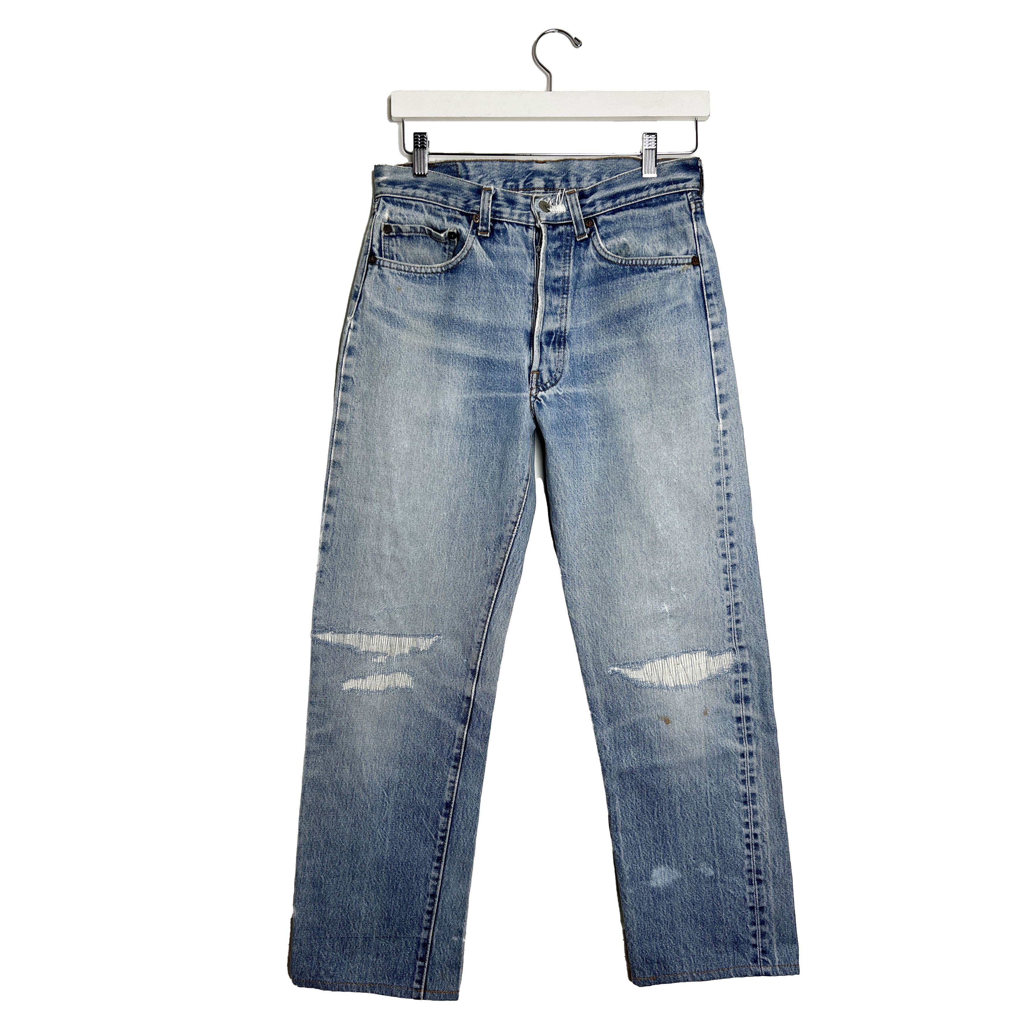 image of Levis x Vintage Levi's 501 Distressed Redline Selvedge 524 Rivet Jeans in Denim, Men's (Size 28)