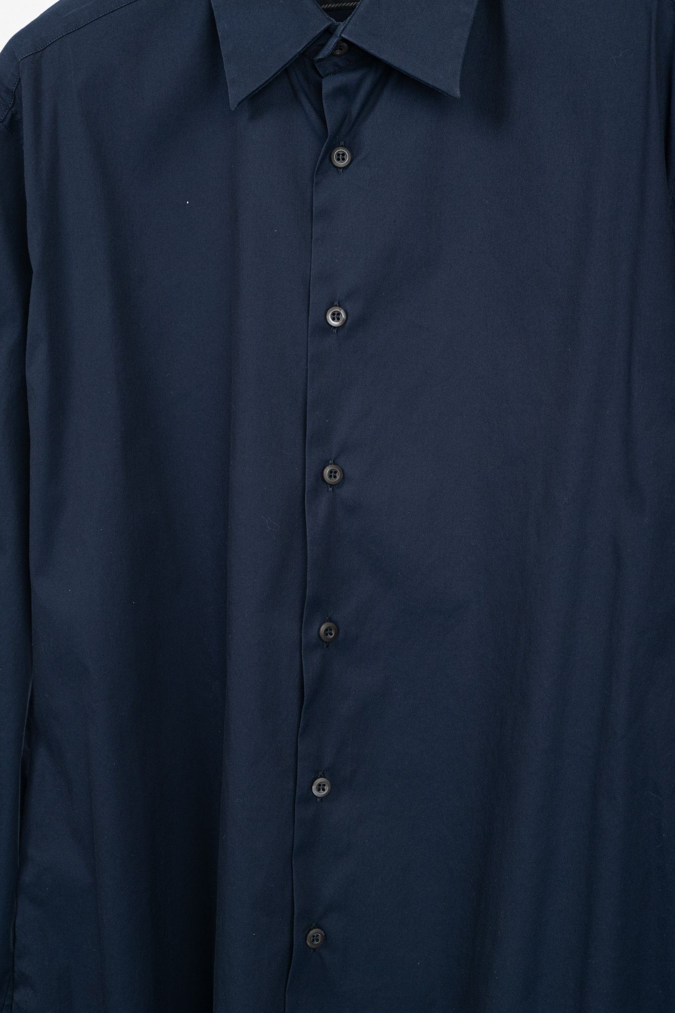 Prada Prada Navy Cotton-Poplin Buttoned Shirt Size US XL / EU 56 / 4 - 7 Thumbnail