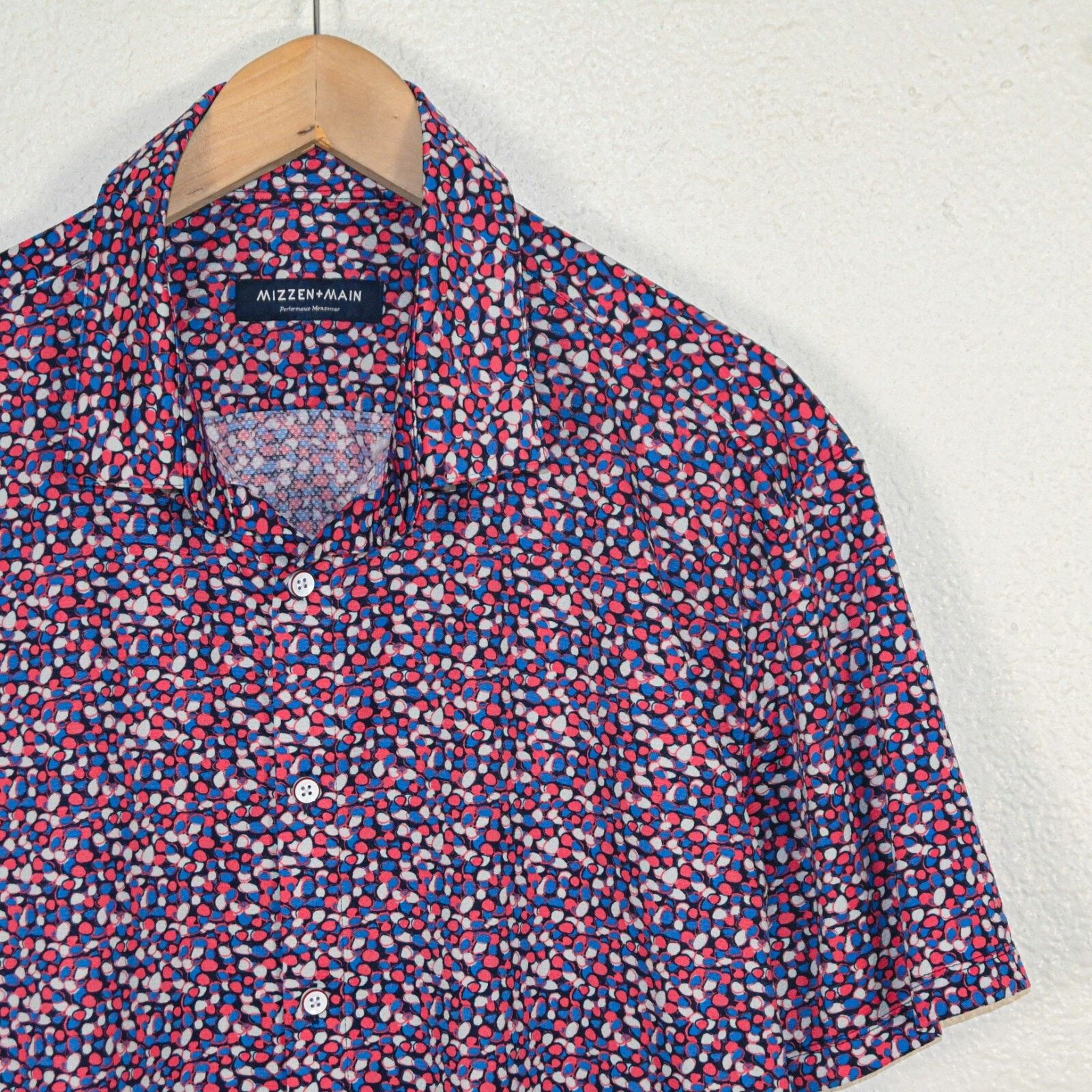 Mizzen+Main MIZZEN + MAIN Men's Short Sleeve Button up Shirt Red Blue Size US XXL / EU 58 / 5 - 4 Thumbnail