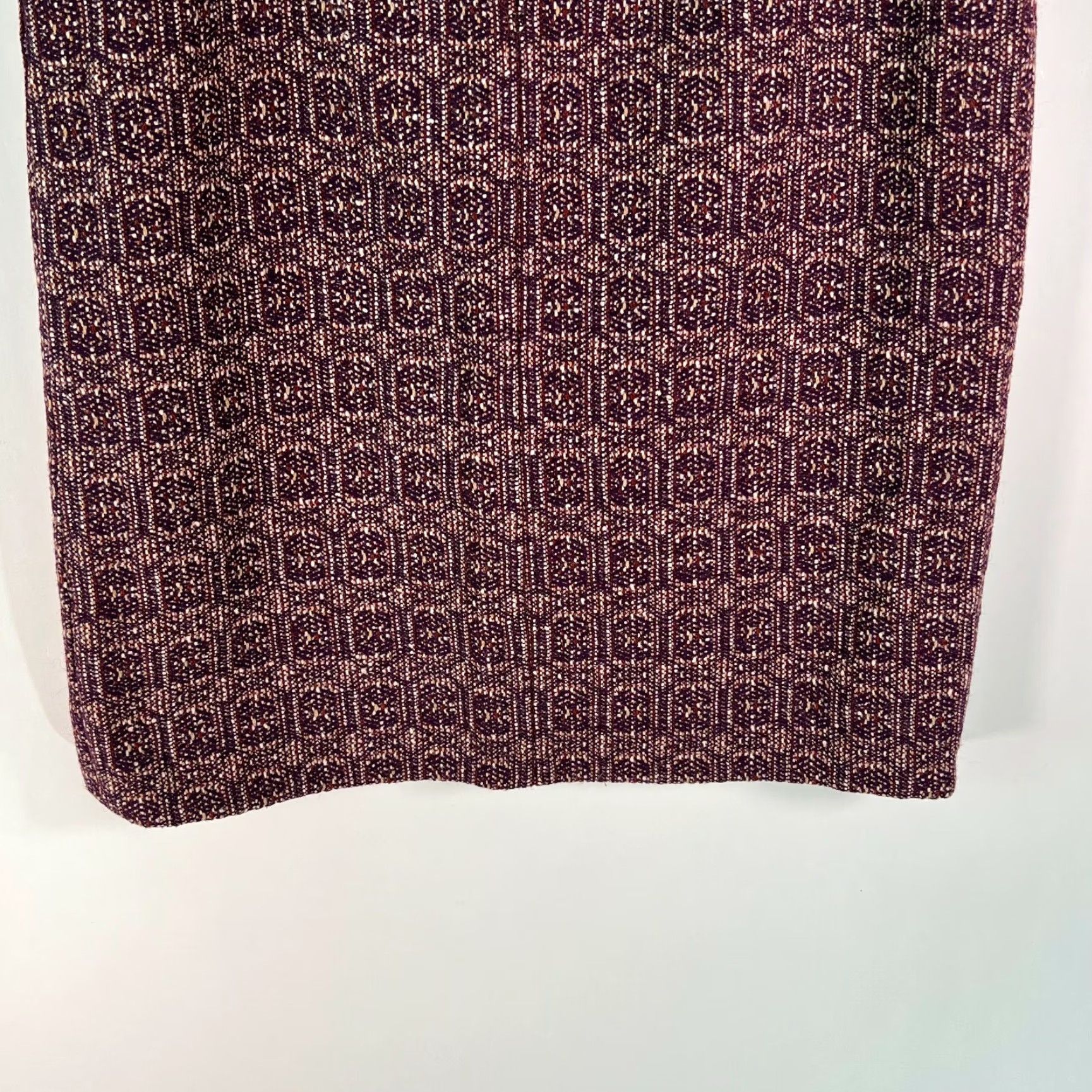 Vintage Wool Pencil Skirt Women Size 14 Purple Geometric Print Size 36" / US 14 / IT 50 - 7 Thumbnail