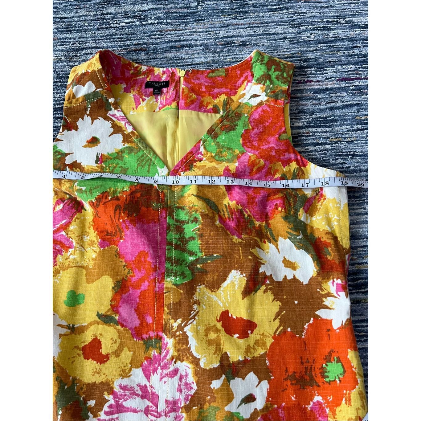 Other Talbots Colorful Floral Watercolor Print V Neck Shift Dress Size XL / US 12-14 / IT 48-50 - 6 Thumbnail
