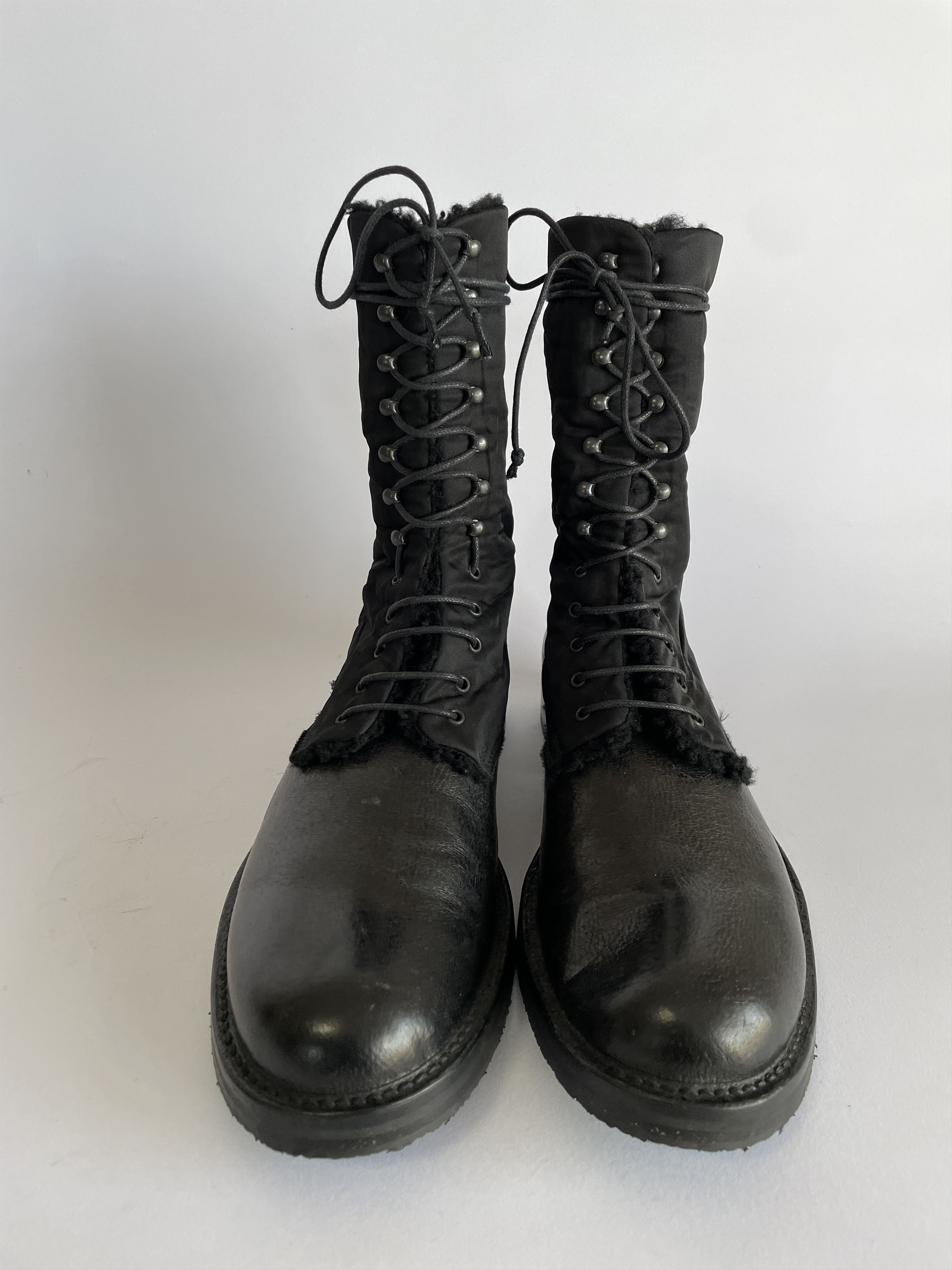 Jil Sander JIL SANDER Mens Black Leather\Nylon Combat Boots SIZE 8 UK Size US 8.5 / EU 41-42 - 2 Thumbnail