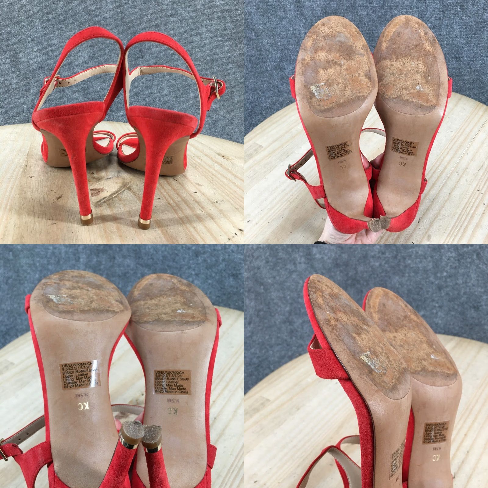Kenneth Cole Kenneth Cole New York Heels Womens 9.5 M Dress Stiletto Buckle Strap Red Suede Size L / US 10 / IT 46 - 9 Thumbnail