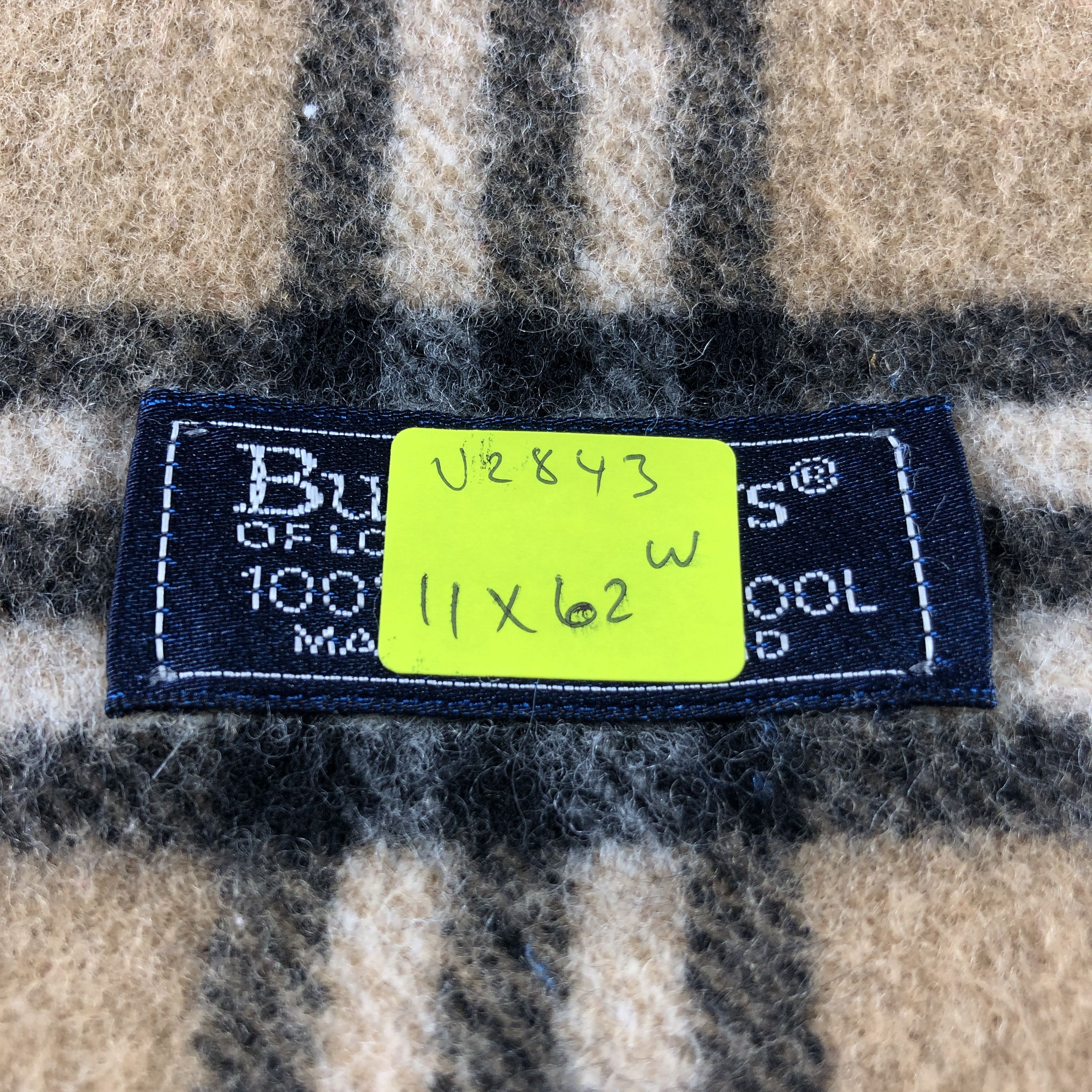 Burberry Burberrys Nova Check Tan Wool Scarf Muffler V2843 Size ONE SIZE - 6 Thumbnail