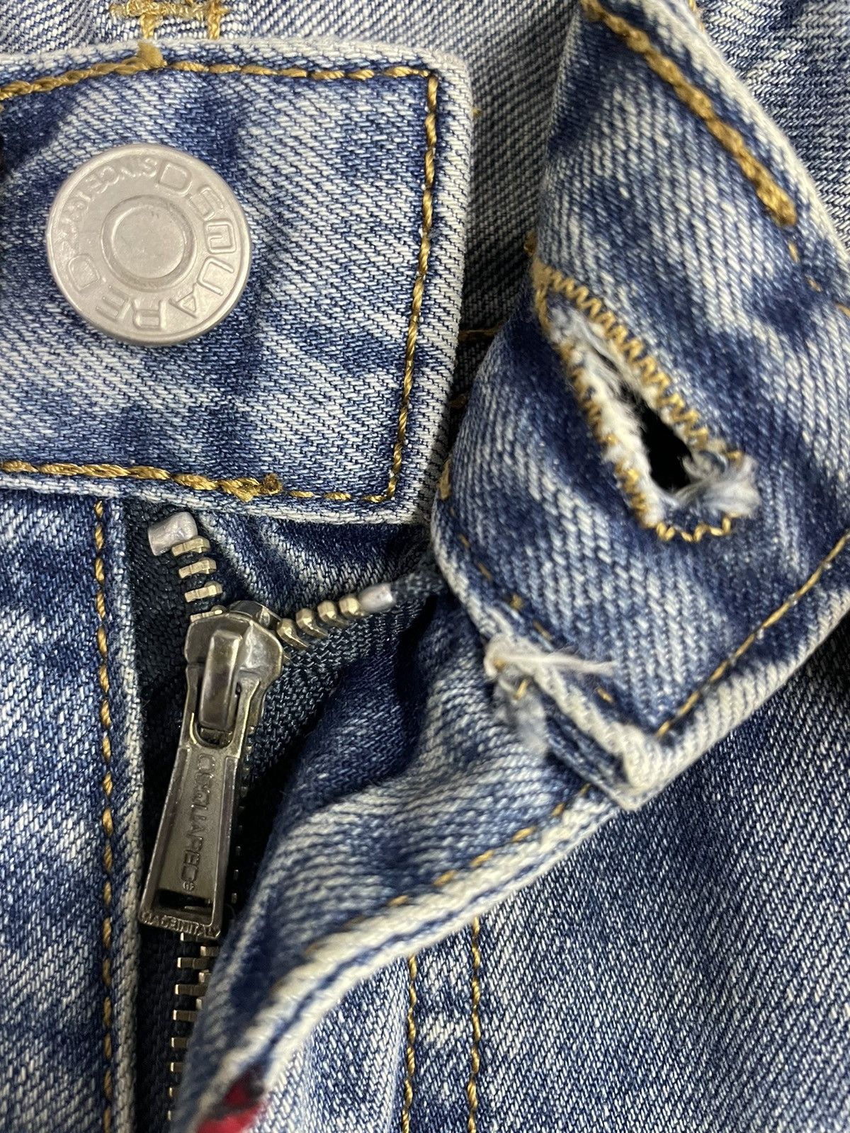 Dsquared2 × Vintage Designer Dsquared2 Canada Small Logo Denim Wih Leather Belt Size US 31 - 8 Thumbnail