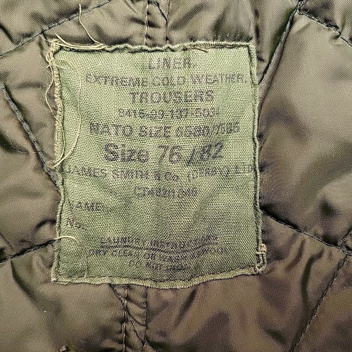 Olive US Army Pants Mens Small Olive Extreme Cold Weather Insulated Quilted Liner Size US 30 / EU 46 - 6 Thumbnail
