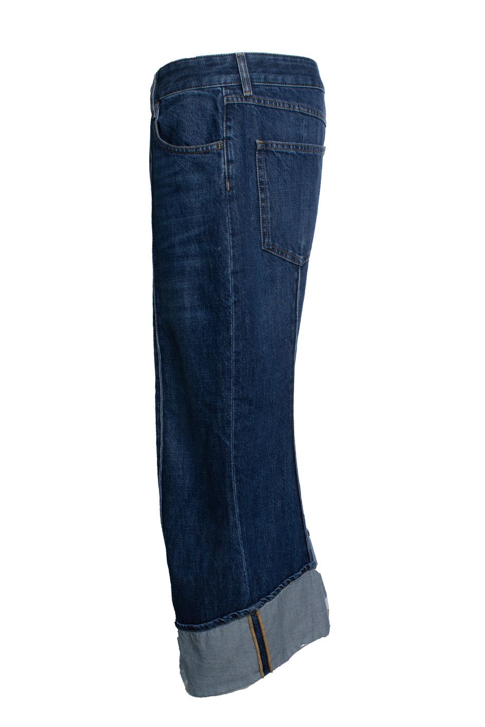 Bottega Veneta Bottega Veneta, cropped and folded jeans in blue Size 28" / US 6 / IT 42 - 3 Thumbnail