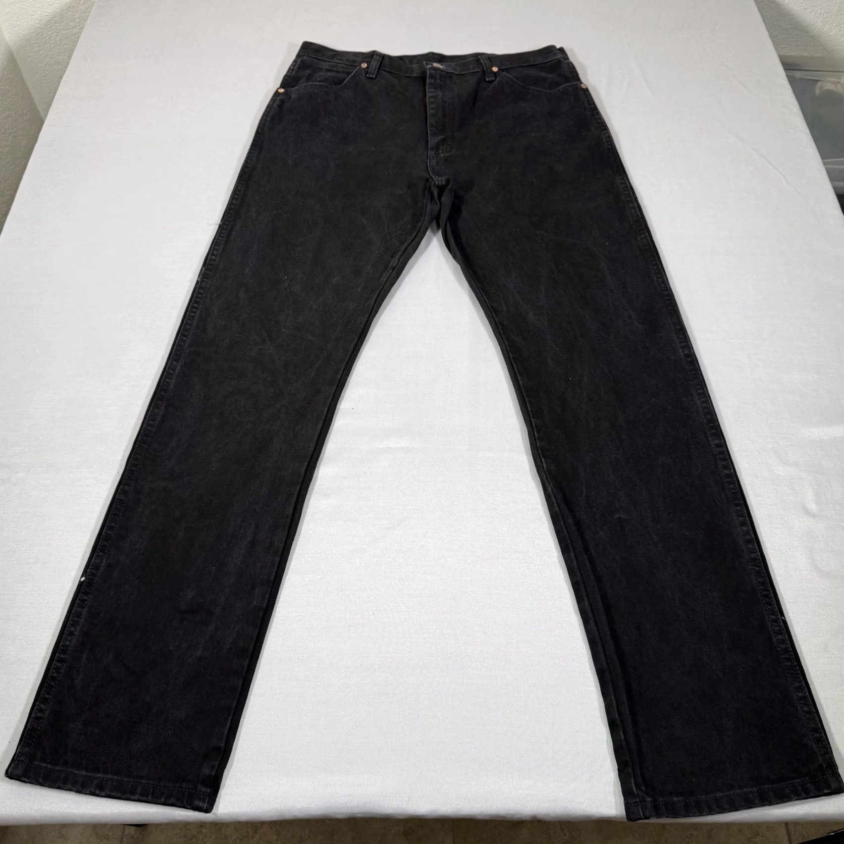 Wrangler Wrangler Jeans Men 36x34 Black 13MWZ Straight Fit Denim Pants Western Cowboy Cut Mens Size US 36 / EU 52 - 2 Thumbnail