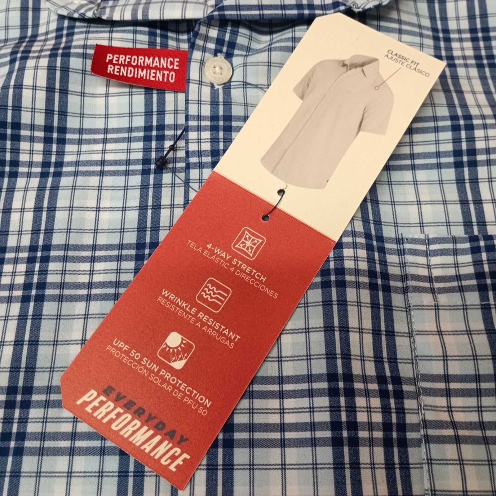 Chaps Chaps Performance Woven Shirt Men's Size XL Sky Blue Stretch Size US XL / EU 56 / 4 - 3 Thumbnail