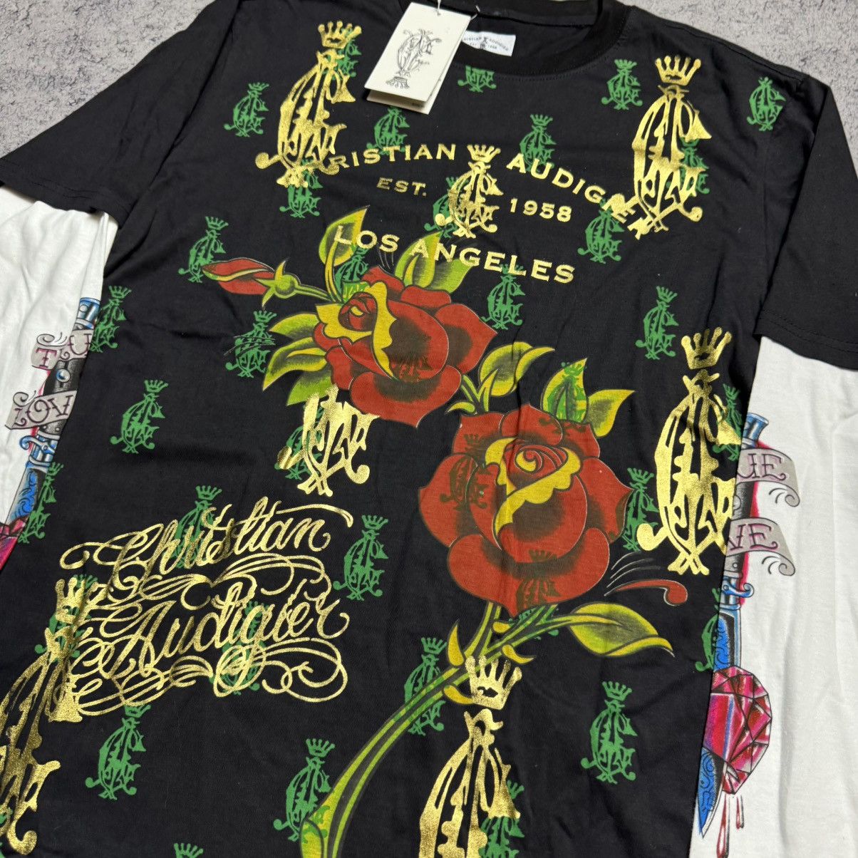 Christian Audigier NEW Christian Audigier Vintage Longsleeve T Shirt Size US XXL / EU 58 / 5 - 3 Thumbnail