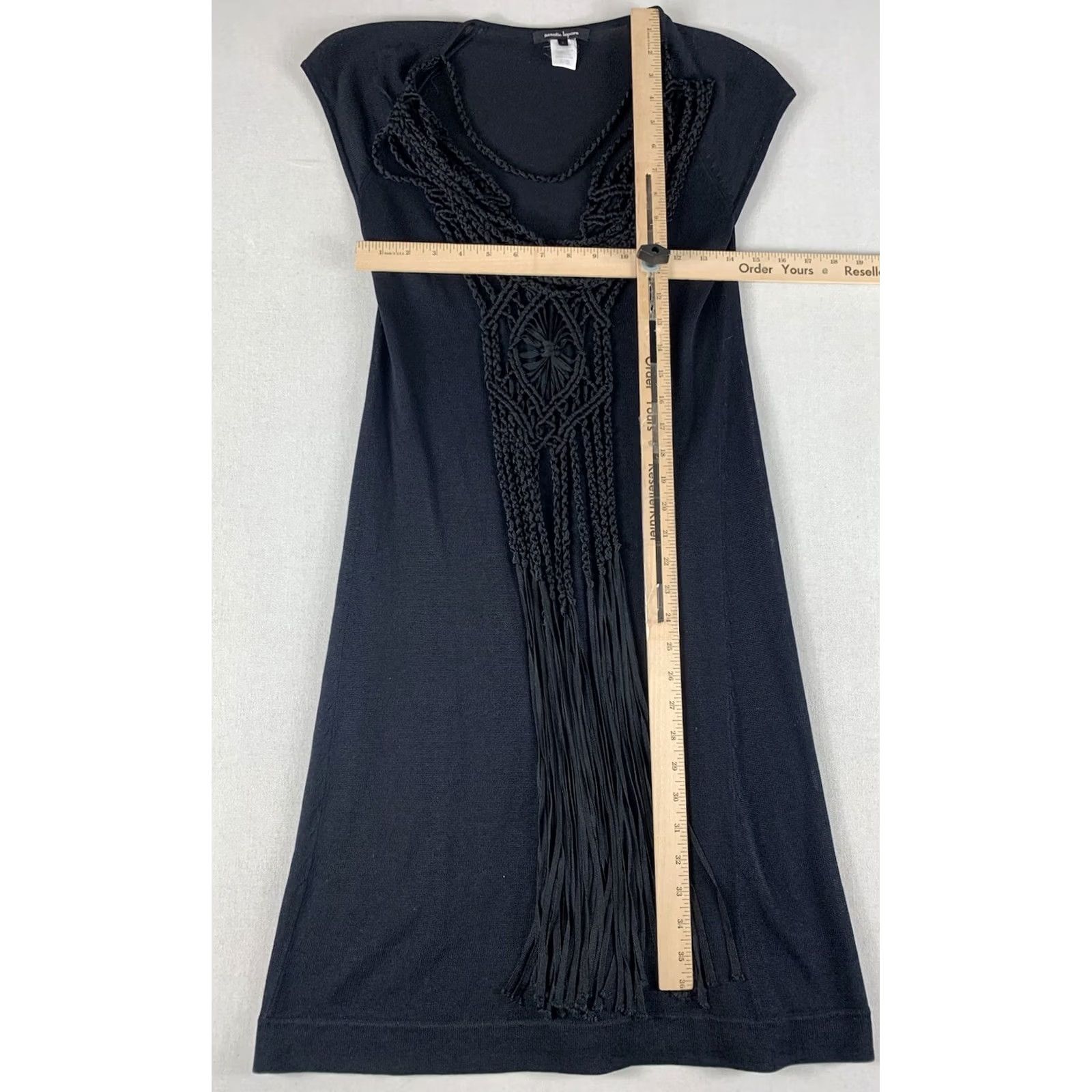 Nanette Lepore Nanette Lepore Womens Small Black Macramé Trim Pullover Dress Size S / US 4 / IT 40 - 3 Thumbnail
