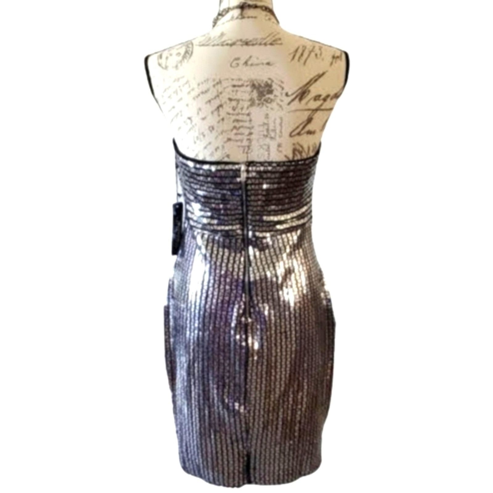 Other HAUTE MONDE ☆ SILVER ☆ METALLIC ☆ COCKTAIL DRESS ☆ Lg. ☆ NWT Size L / US 10 / IT 46 - 6 Thumbnail