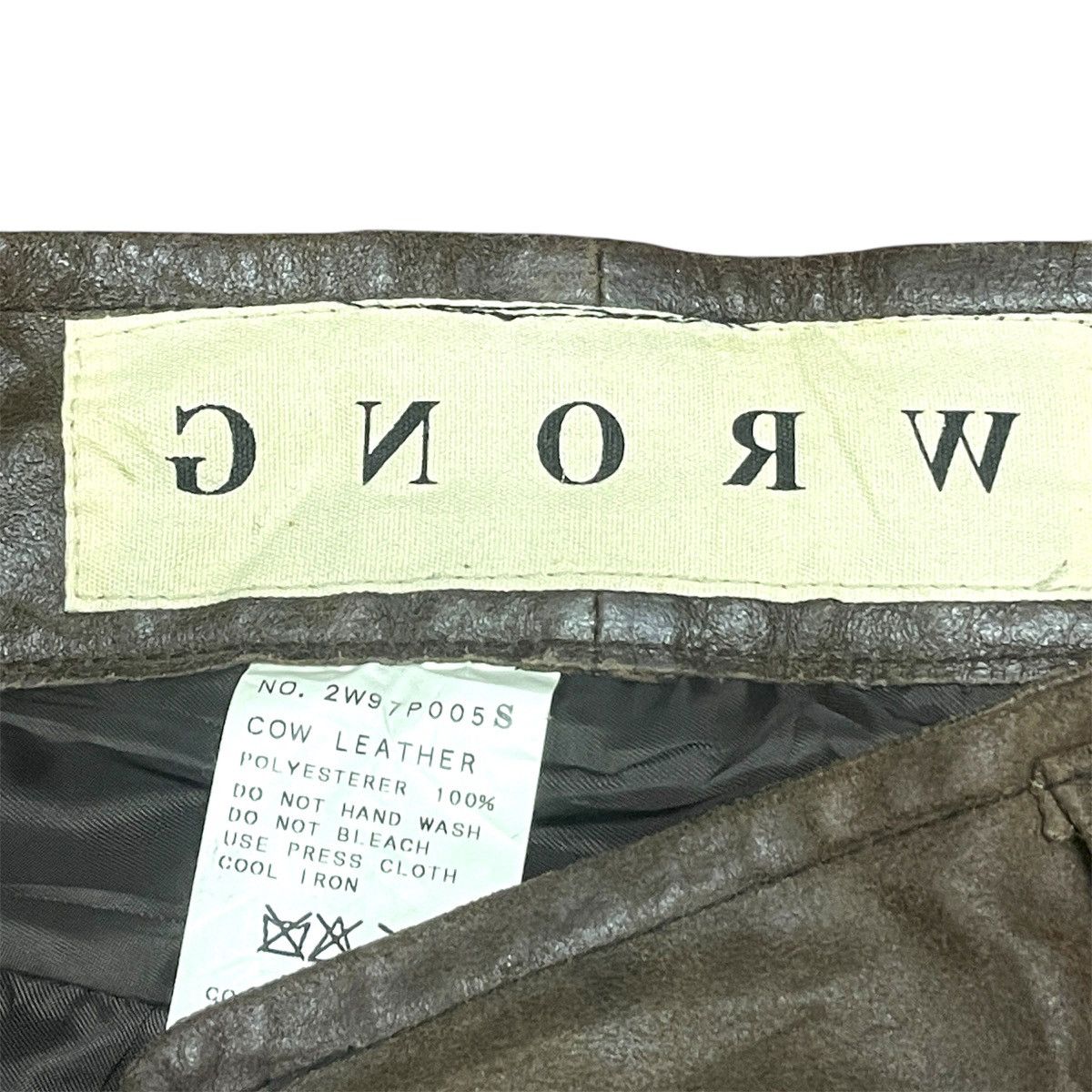 If Six Was Nine Vintage Wrong Seditionaries Patches Cowhide Leather Pants Size US 29 - 22 Thumbnail