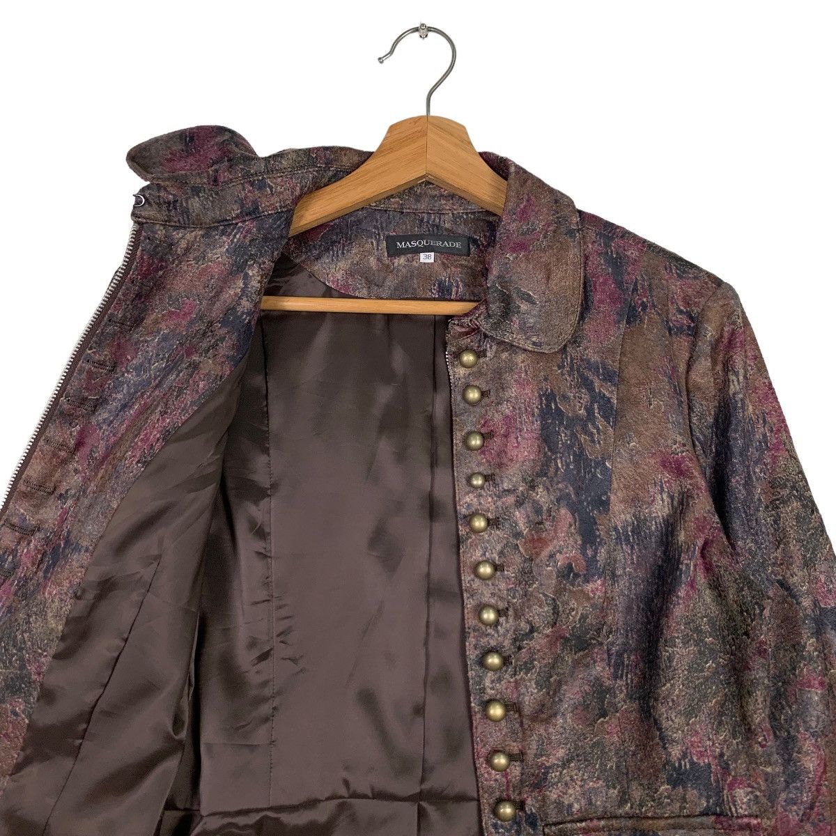Japanese Brand MASQUERADE Fullprint Studded Zipper Jacket #0107-C6 Size S / US 4 / IT 40 - 11 Thumbnail