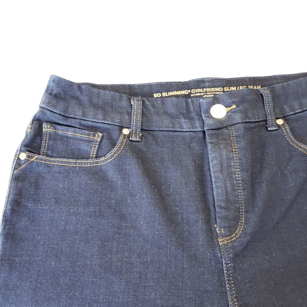 Chicos CT1444 Chico's Ladies So Slimming Blue Jeans Slim Leg 8R Size 30" / US 8 / IT 44 - 4 Thumbnail