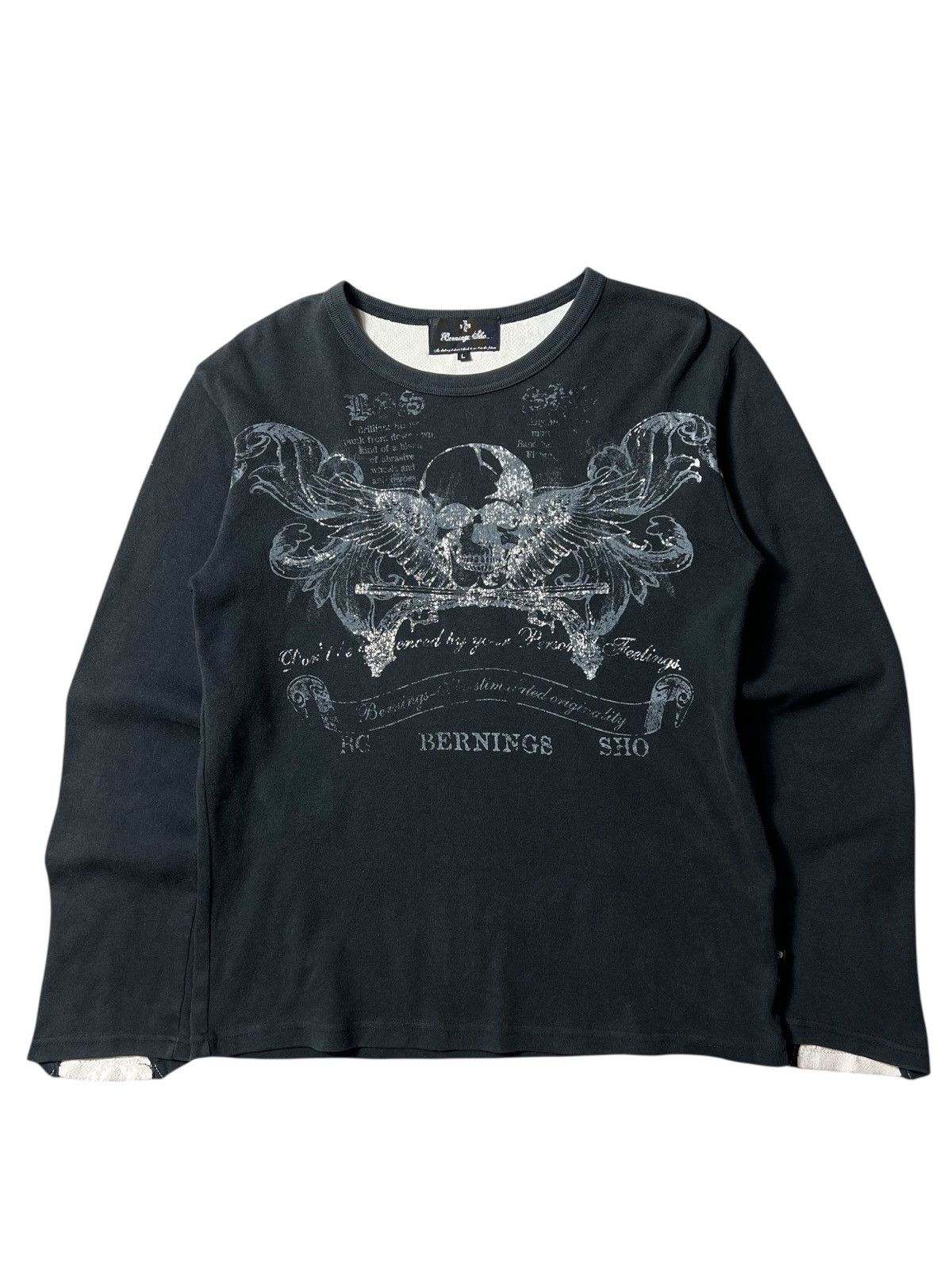 Japanese Brand Y2K Japanes Bernings Sho Skull Ifsix Gothic Vkei Style Shirt Size US L / EU 52-54 / 3 - 2 Thumbnail