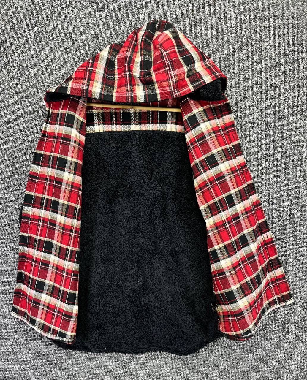 Japanese Brand Vintage Stud Muffin Shadow Plaid Fleece Button Up Jacket Size US L / EU 52-54 / 3 - 6 Thumbnail