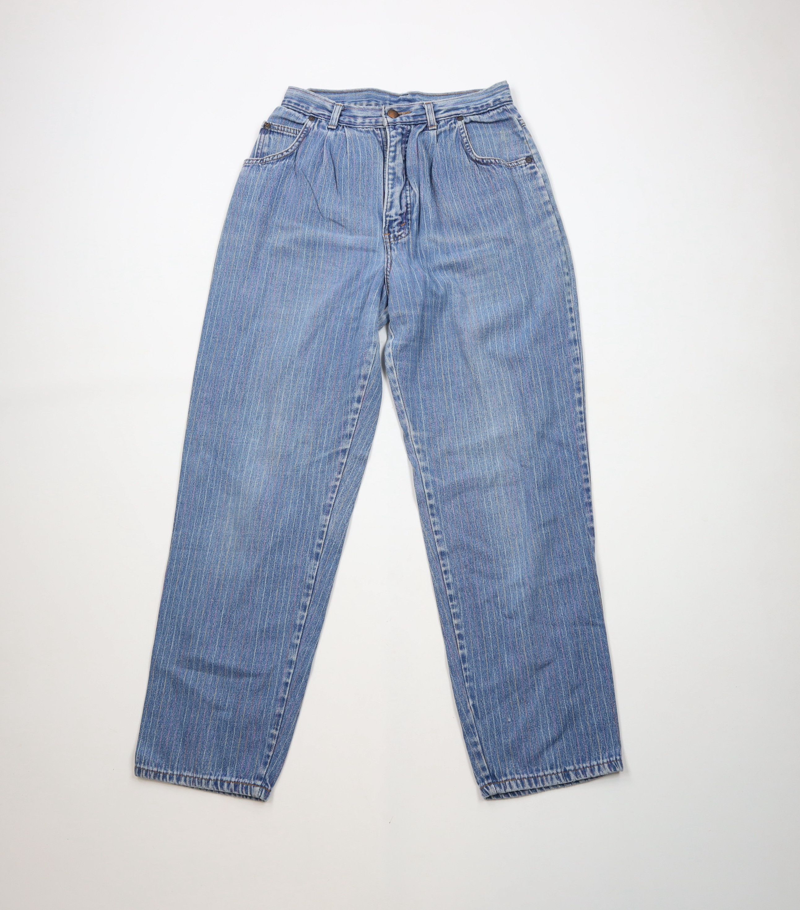 Vintage Vintage 90s Streetwear Rainbow Striped Tapered Jeans USA Size 38" / US 16 / IT 52 - 1 Thumbnail