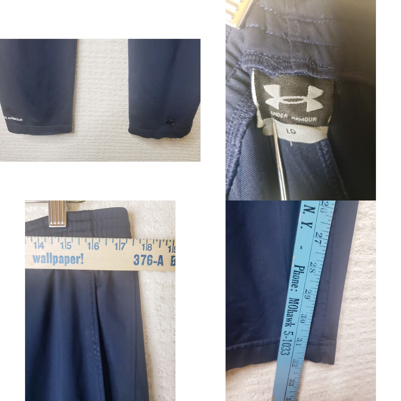 Under Armour UNDER ARMOUR UA HEATGEAR Navy Blue Side Zip Track Warm Up Pants MEN'S XL 34x32 Size US 34 / EU 50 - 8 Thumbnail