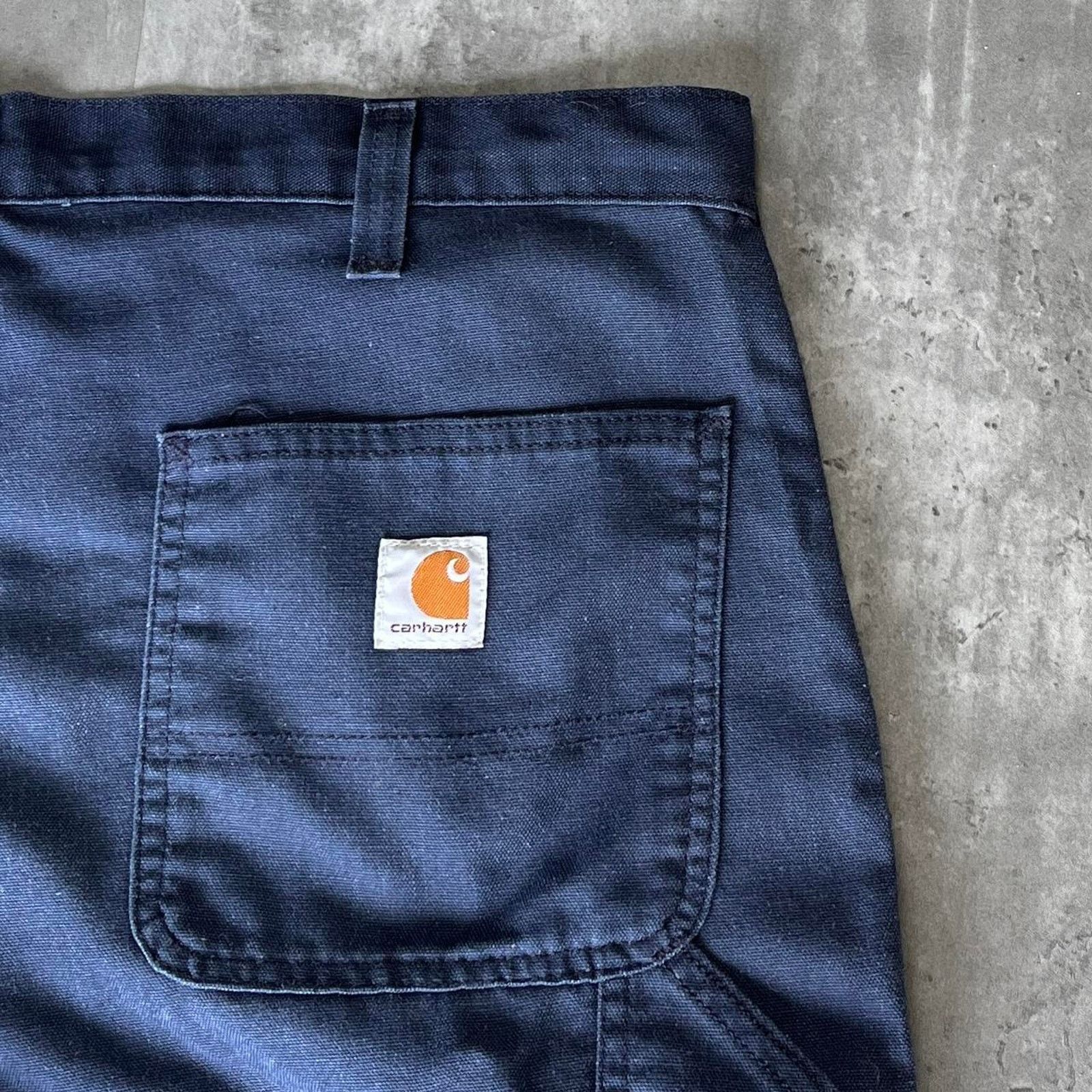 Carhartt × Carhartt Wip × Vintage Crazy Vintage Y2K Carhartt Baggy Carpenter Pants Navy Blue Size US 38 / EU 54 - 3 Thumbnail