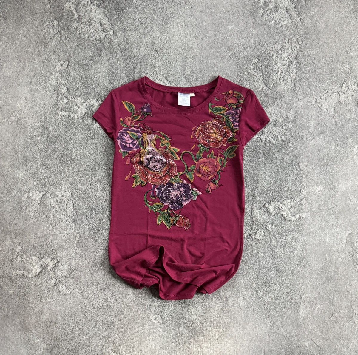 Other B-Soul S/size Y2K Avantgarde rhinestones rose 🌹skeleton tee Size S / US 4 / IT 40 - 1 Thumbnail
