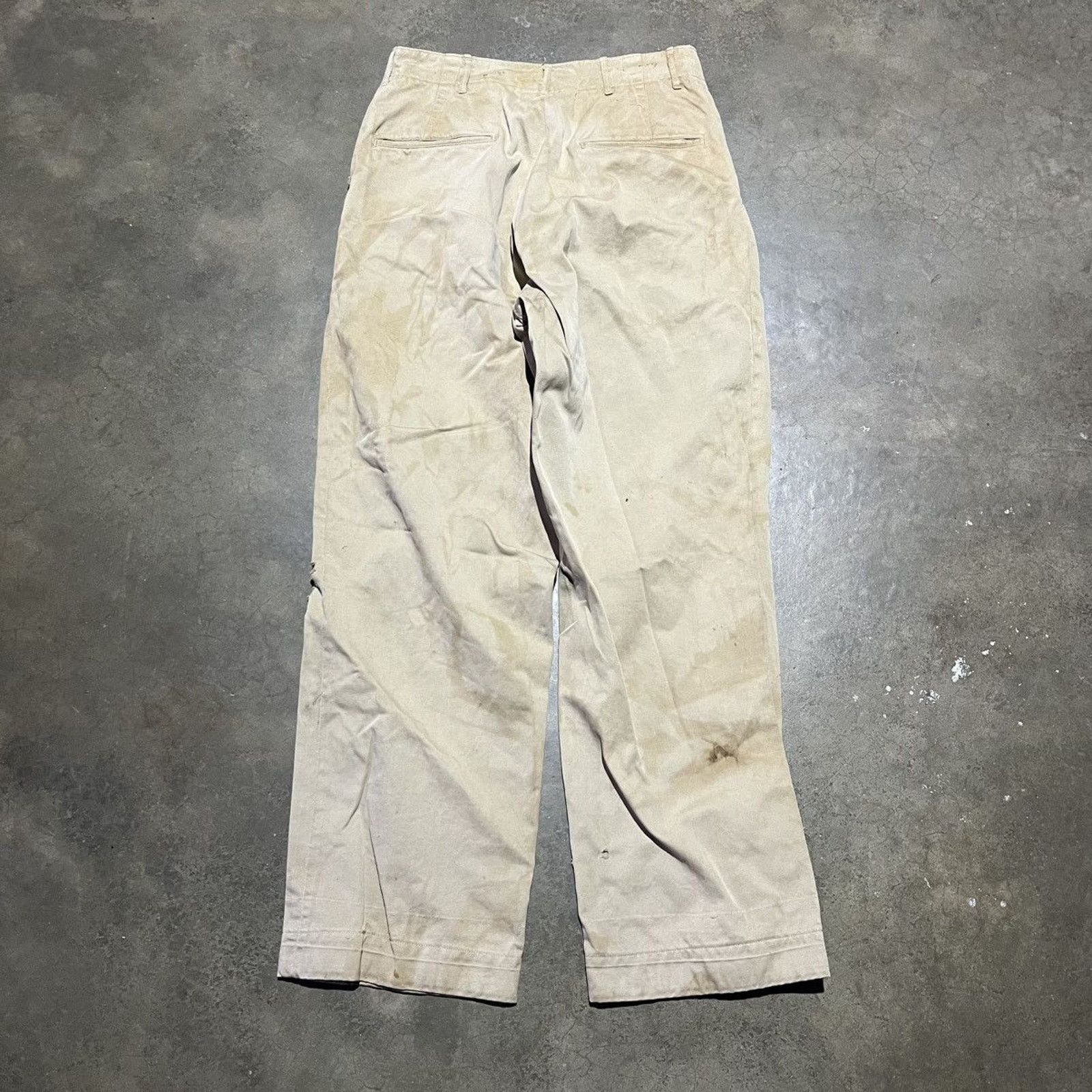 Vintage Vintage WW2 Tan Military Buttonfly Sanforized Chinos 29x30 Size US 29 - 4 Thumbnail