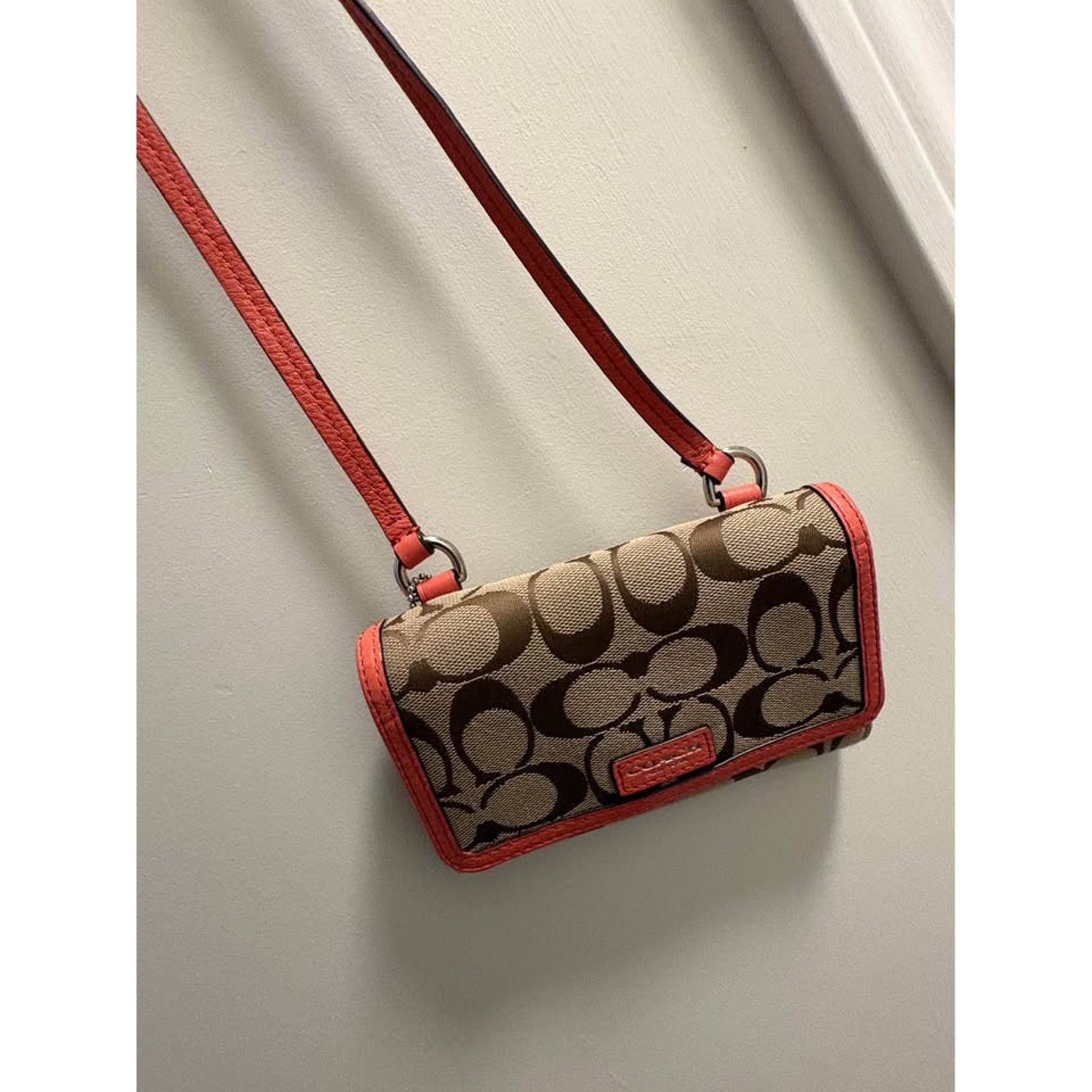 Coach Rare Coach Signature C Canvas Leather Handbag Size ONE SIZE - 2 Thumbnail