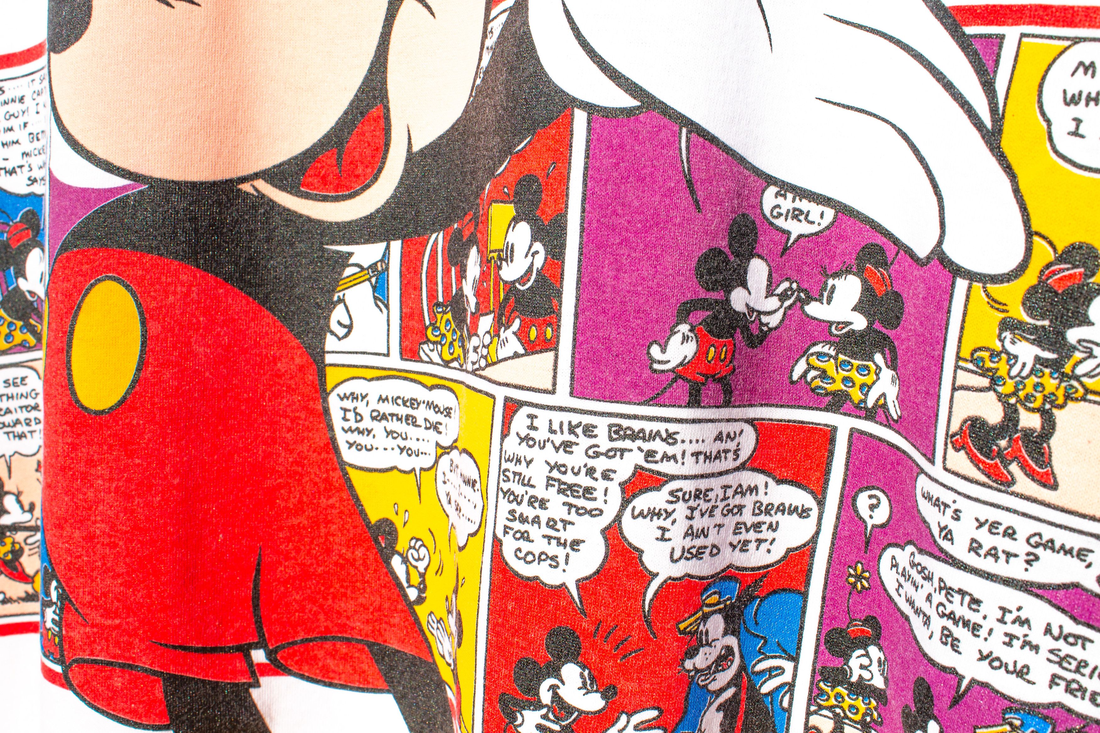 Velva Sheen 90's Comic Mickey Mouse T-Shirt Size US XL / EU 56 / 4 - 4 Thumbnail