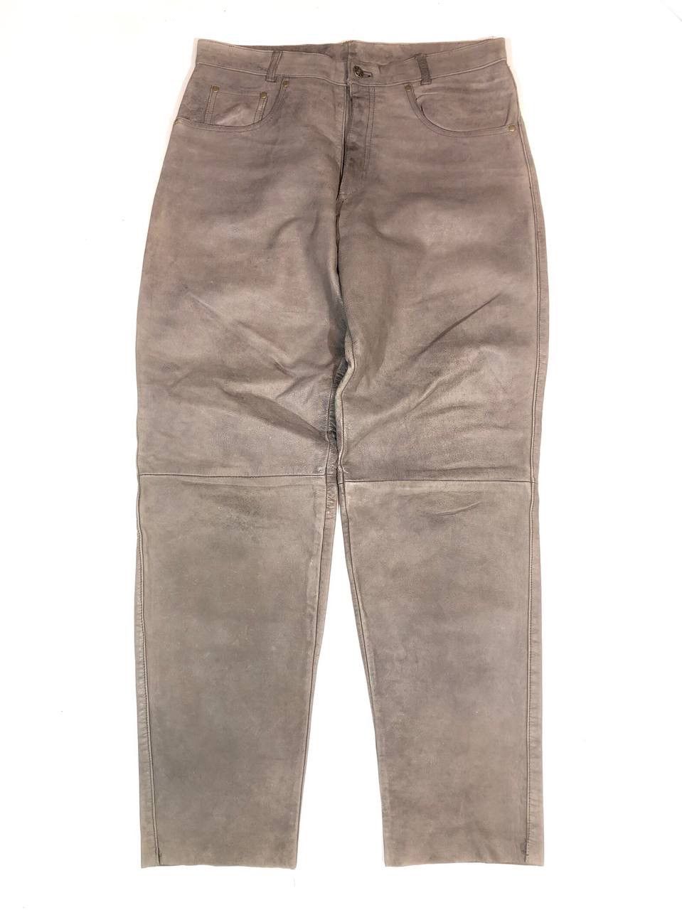 Leather × Vintage Blue Steel Moto Biker Leather Pants Size US 34 / EU 50 - 1 Thumbnail