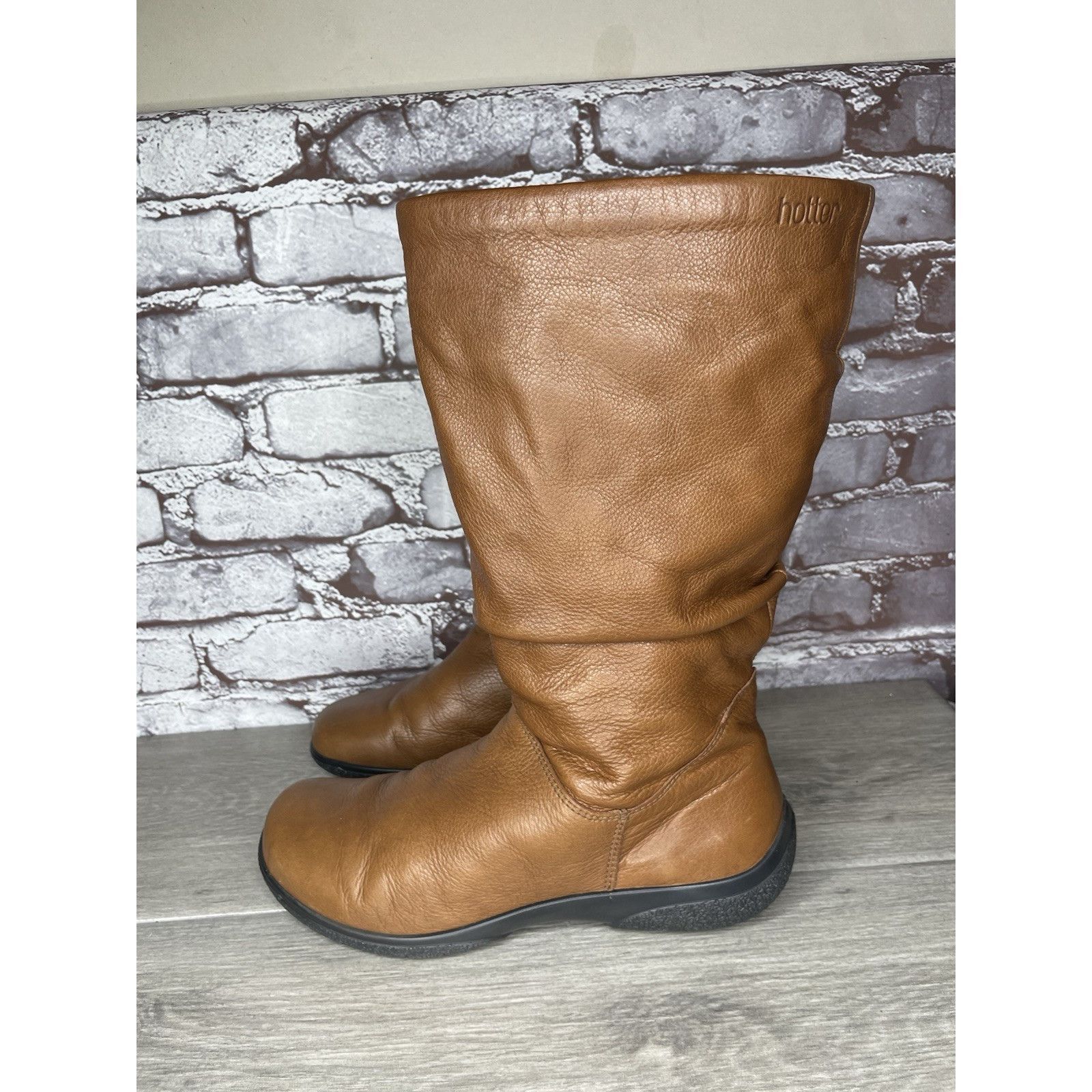Hush Puppies Hush Puppies Mystery Brown Leather Side Zipper Riding Boots Size US 8.5 / IT 38.5 - 19 Thumbnail