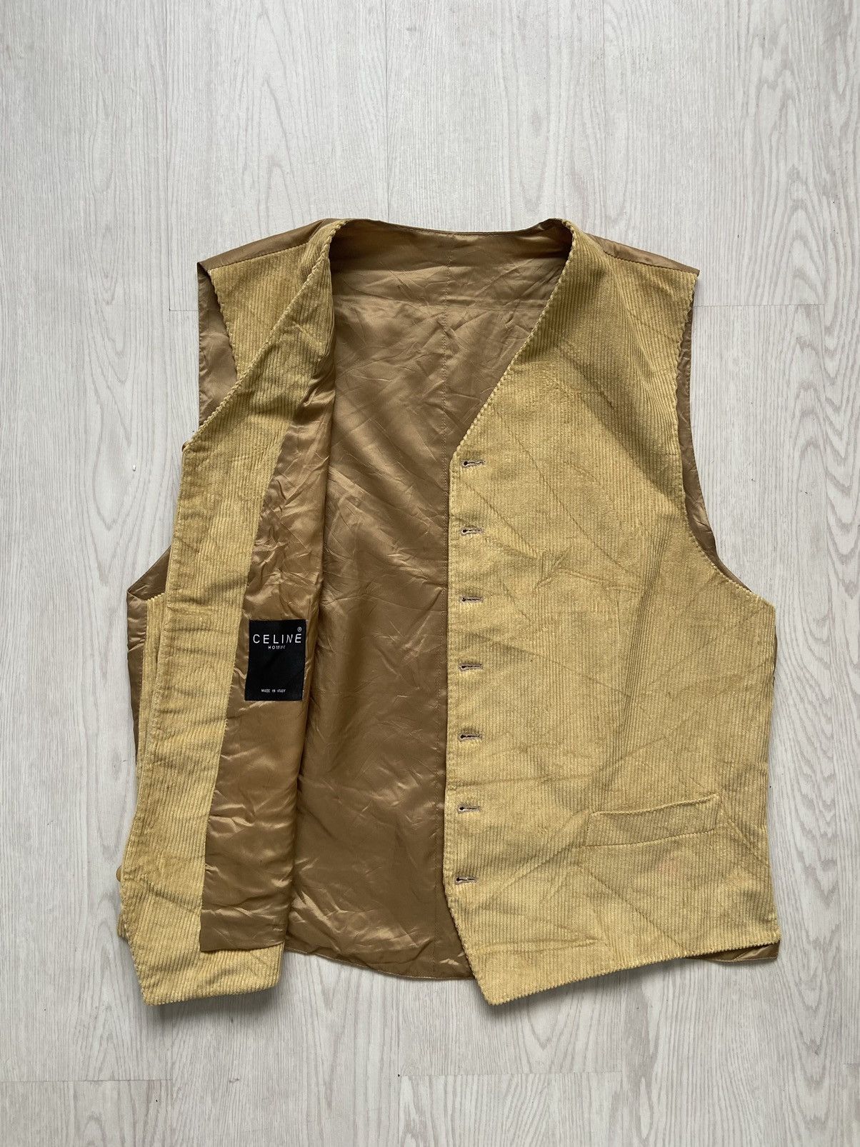Celine × Hedi Slimane 2000’s Celine Homme By Hedi Slimane Rayon Corduroy Vest Size US M / EU 48-50 / 2 - 3 Thumbnail