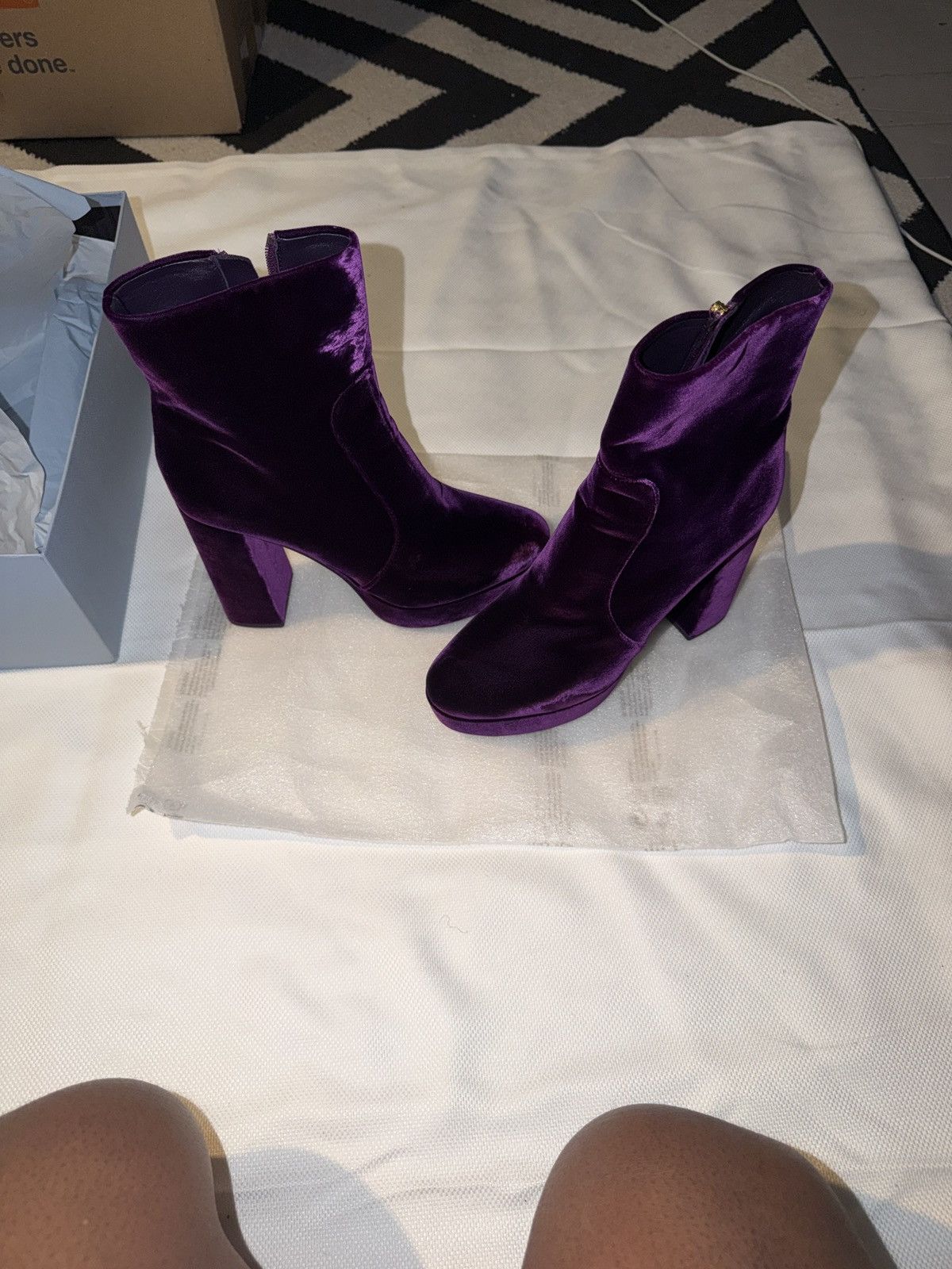Prada PRADA CALZATURE DONNA Platform Boots| Color - Mora (Purple) Size US 10.5 / IT 40.5 - 5 Thumbnail