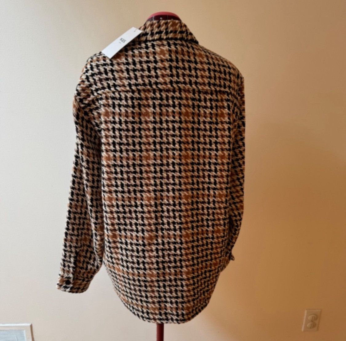 Wax London Whiting - Natural Houndstooth-Weave Overshirt Size US L / EU 52-54 / 3 - 4 Thumbnail