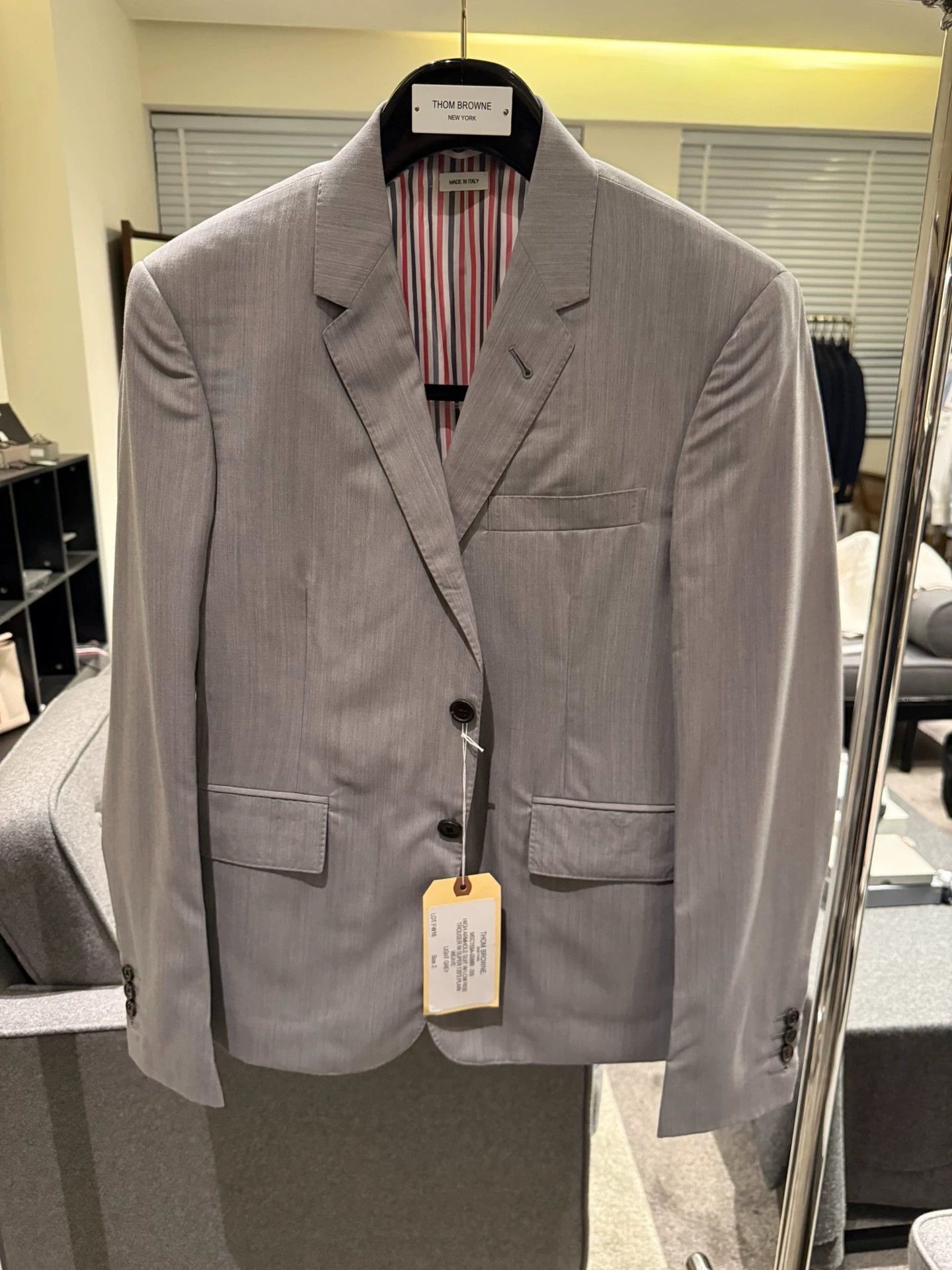 Thom Browne Thom Browne Rare Light Gray Slim Wool Suit Jacket Size US M / EU 48-50 / 2 - 1 Thumbnail