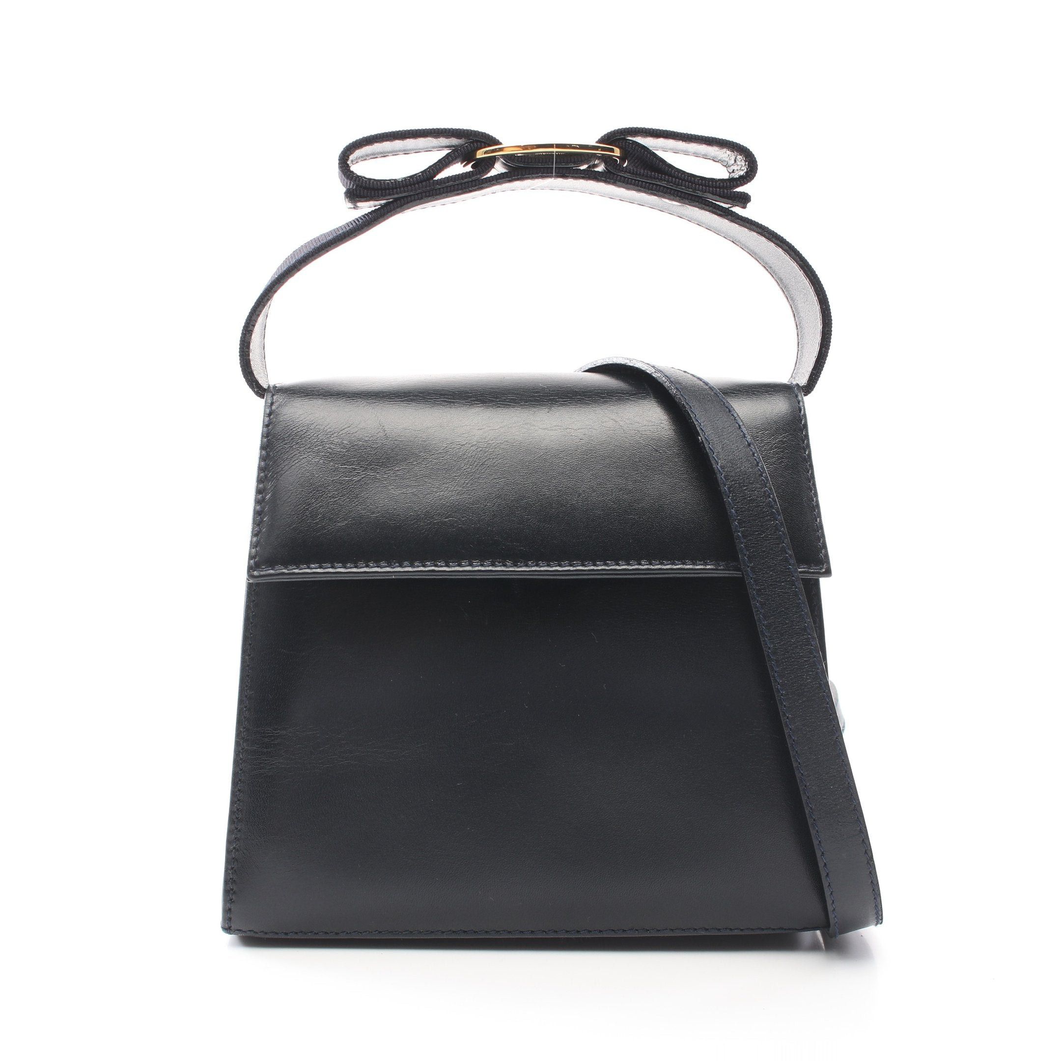 Salvatore Ferragamo Salvatore Ferragamo Vala Ribbon Handbag Leather Black Size ONE SIZE - 1 Thumbnail