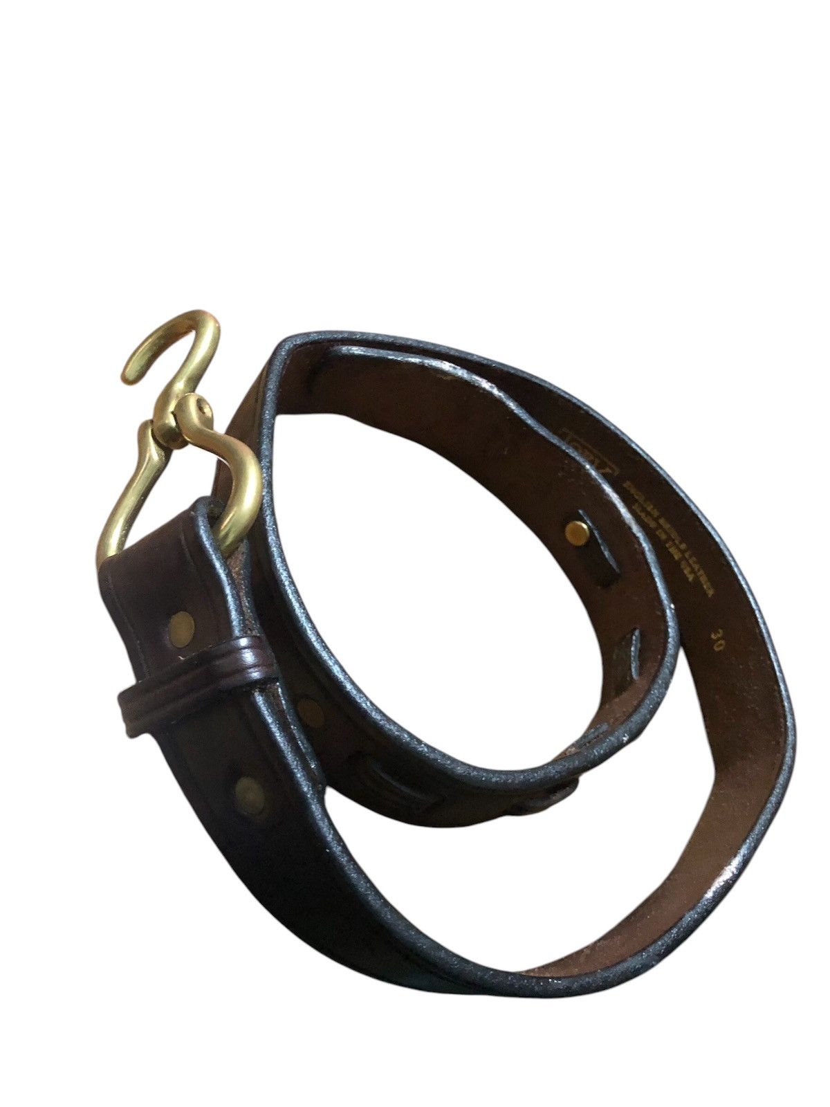 Designer × Leather × Vintage VINTAGE TORY ENGLISH BRIDLE LEATHER BELT Size 30 - 16 Thumbnail
