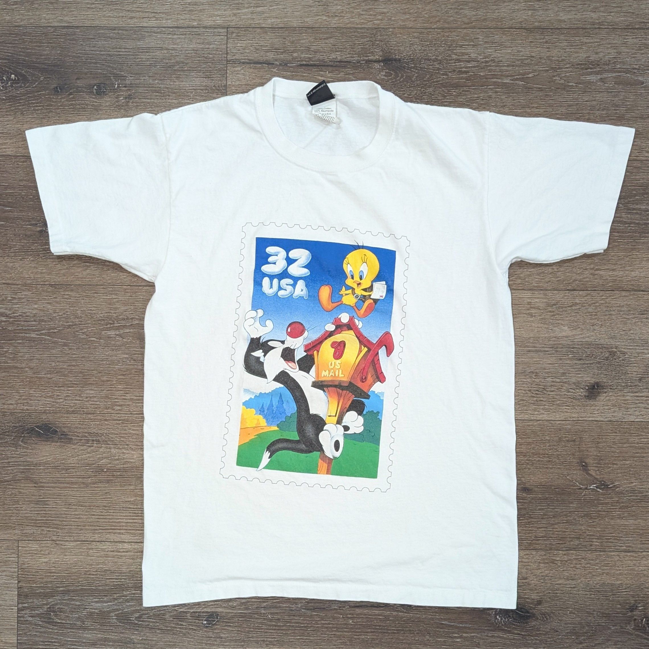 Vintage × Warner Bros Vintage Looney Tunes Sylvester and Tweety USA stamp t-shirt Size US L / EU 52-54 / 3 - 1 Thumbnail